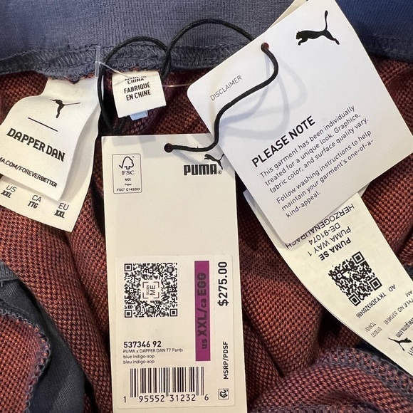 NWT Puma x Dapper Dan Collab T7 Jogger Pant Blue Indigo XXL - Picture 10 of 11